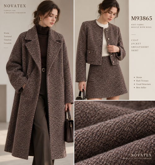 Maille bouclée grattée avec laine – M93865