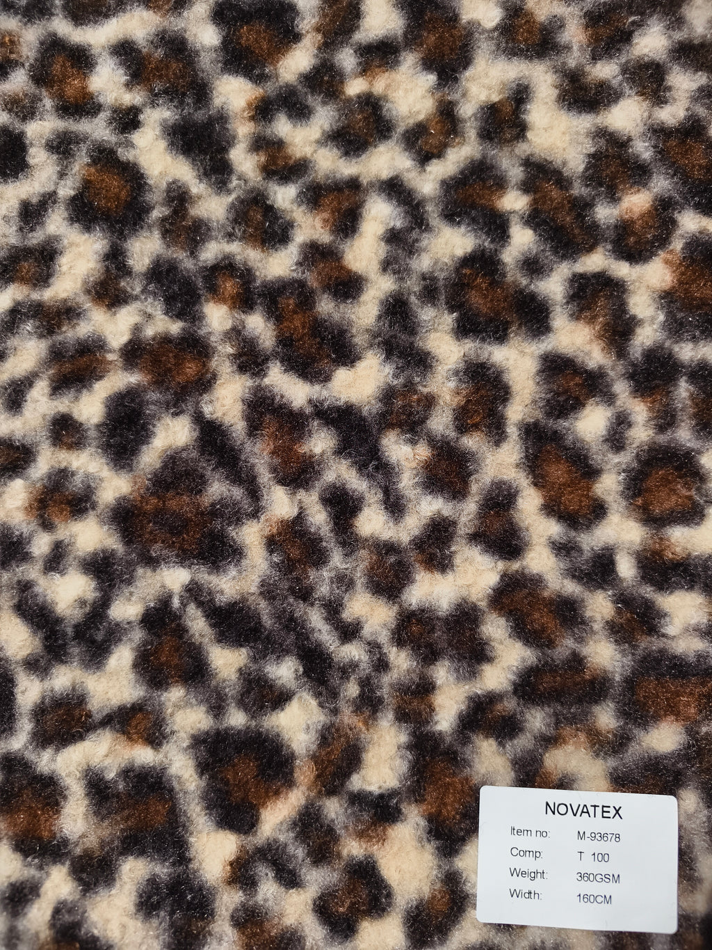 Maille bouclée imprimée léopard en polyester – M93678