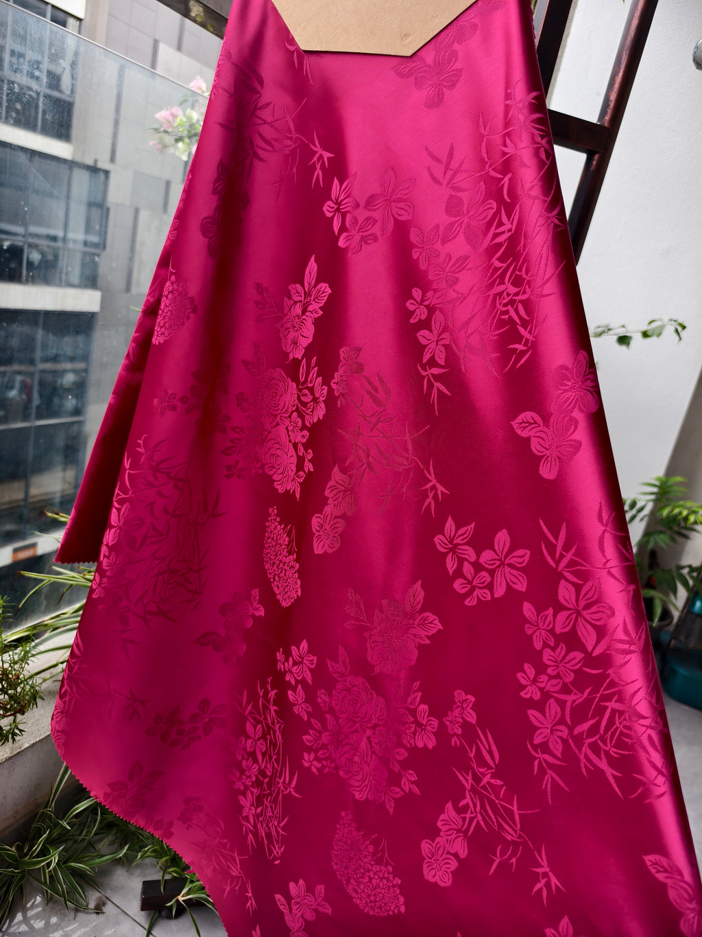 Polyester large pattern jacquard satin – M93788