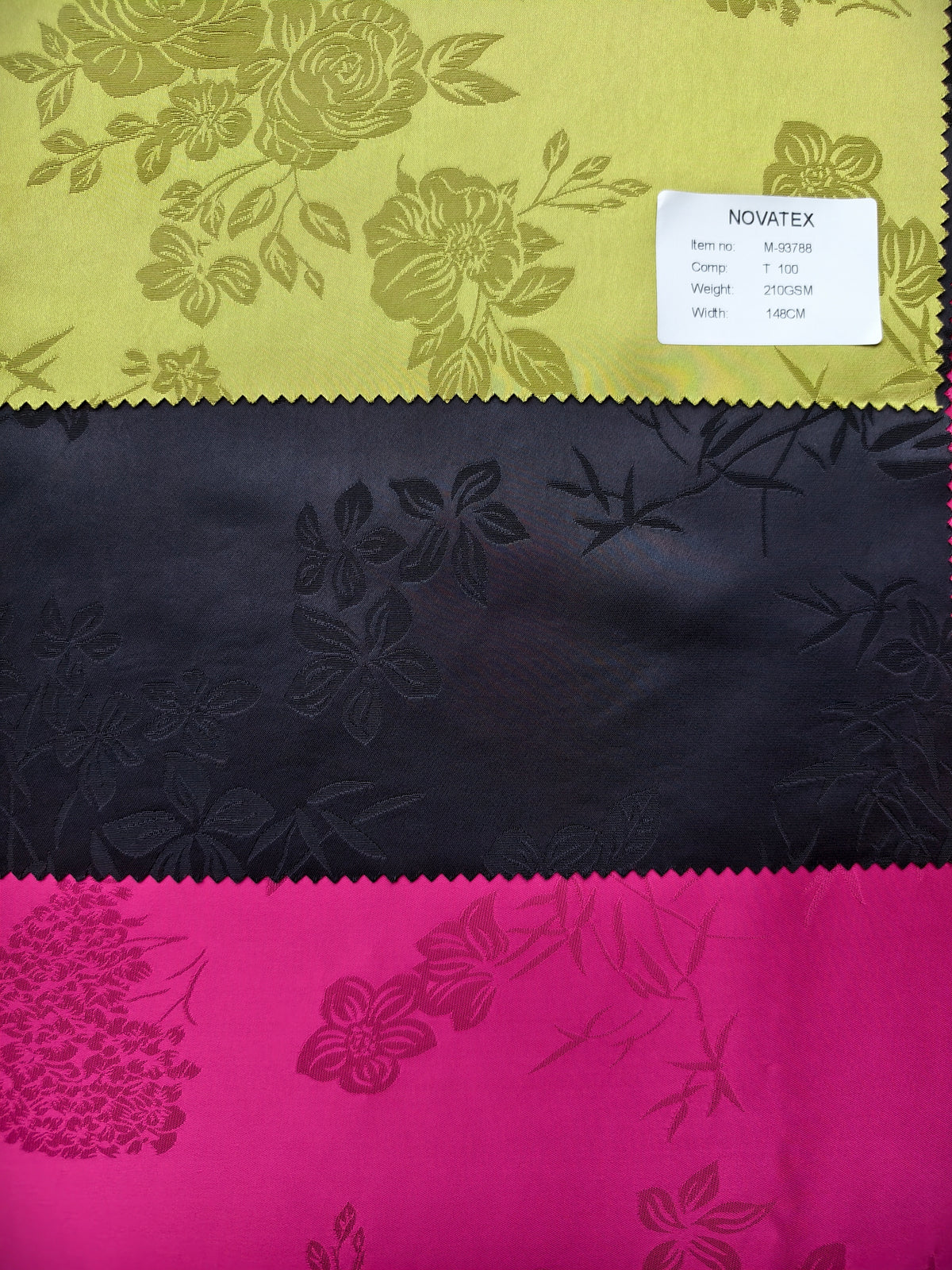 Satin jacquard à grand motif en polyester – M93788