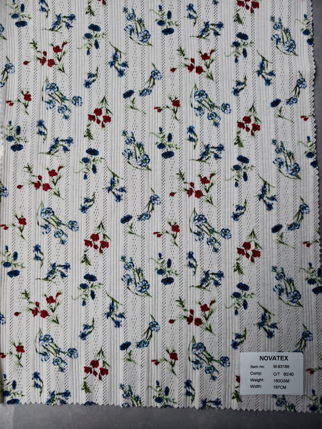 Maille côtelée imprimable en coton et polyester – M93188