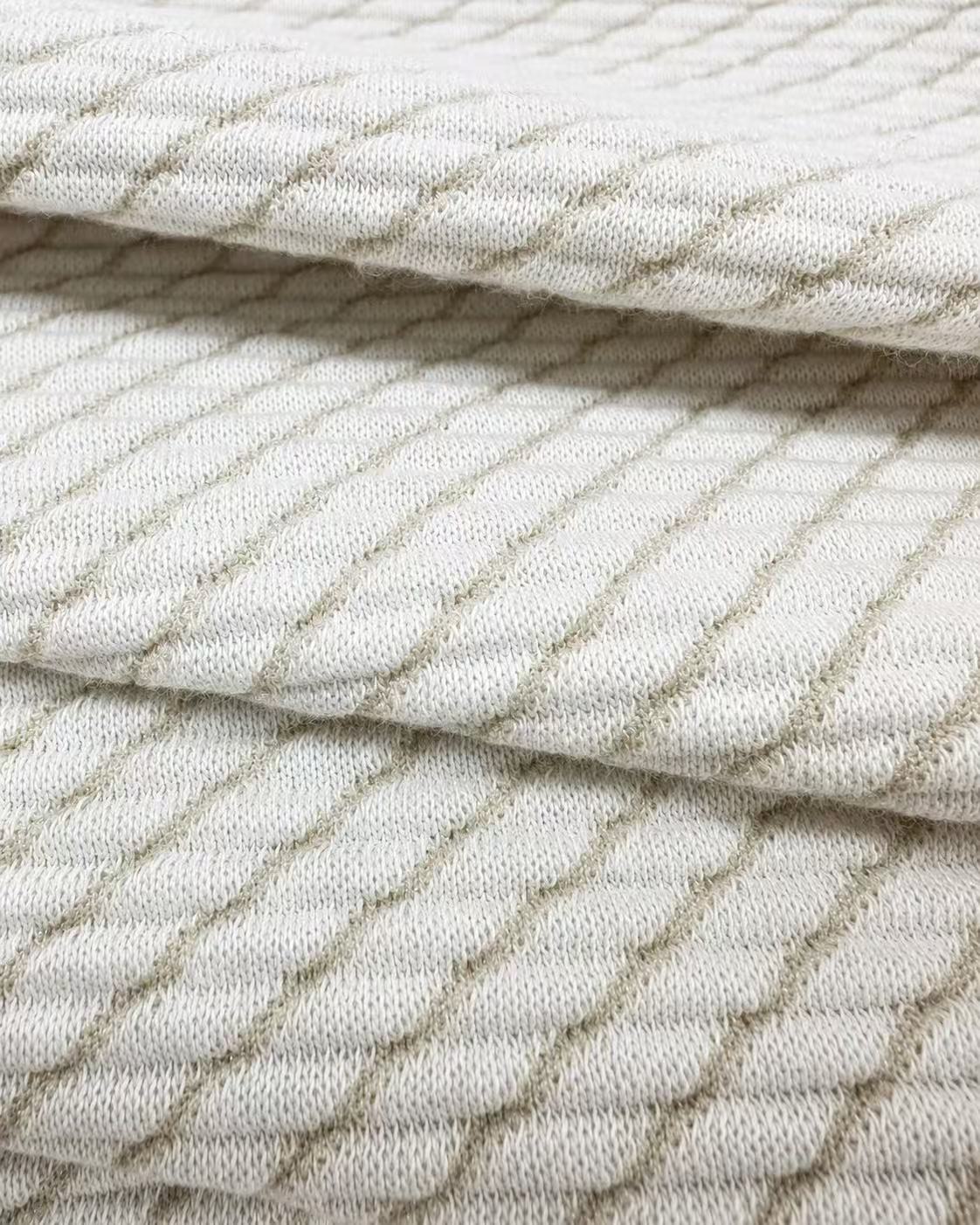 Maille jacquard texturée en coton mélangé – M93493