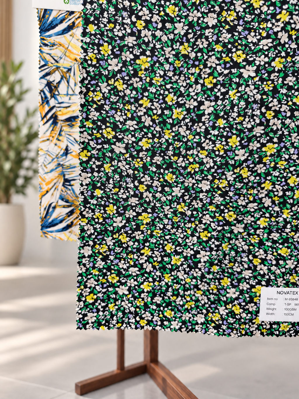 Tissu stretch imprimé en polyester et élasthanne – M93848