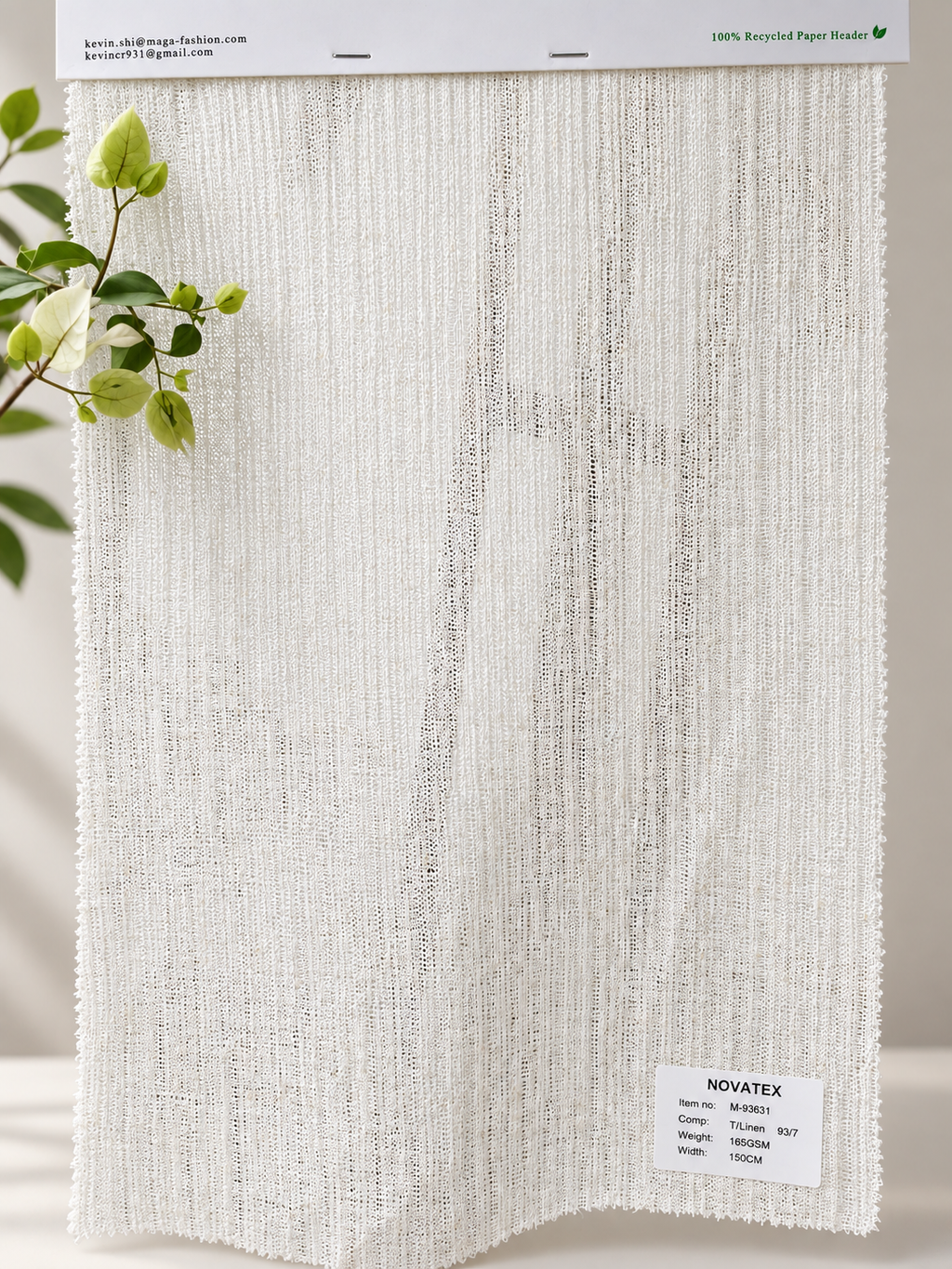 Maille jacquard en polyester et lin – M93631